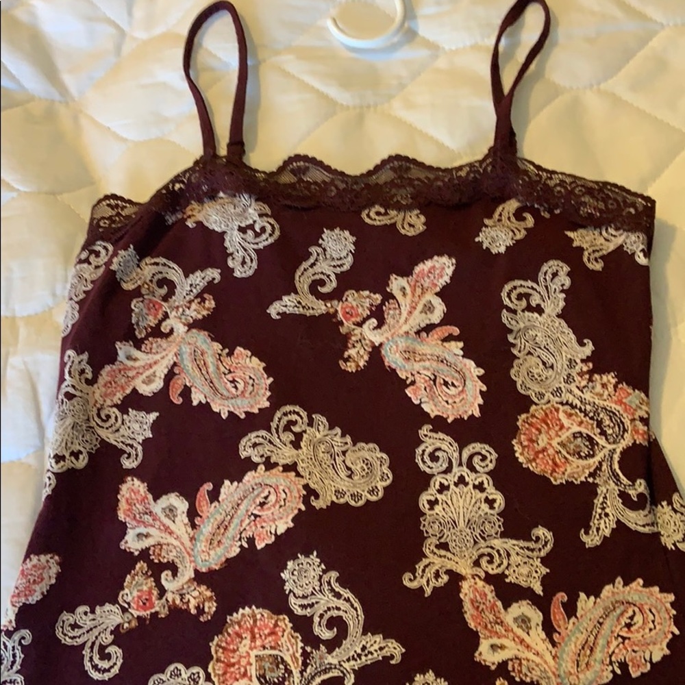 Burgundy paisley cami